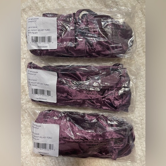 Free People Bundle 2 All Night Velvet Tunic Size Small NWT - Picture 9 of 9